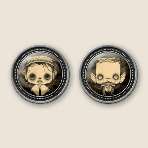 Mr. Eyes - Agnes and Barnaby Portrait Pin Set